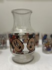 Vintage Mickey Minnie Donald Disney Anchor Hocking 6 Glasses  Pitcher Carafe