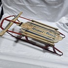 Vintage Sears   Roebuck Happi Time Sled Wood   Metal Runner For Rustic Decor 36 