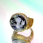 Unique Ancient Roman Agate Intaglio Beautiful Old Bronze Ring