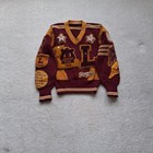 Vtg 1965 Lindblom High School Letterman Sweater Maroon Gold Wool Concert Band S