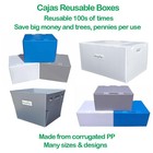 Reusable Foldable Box Corrugated Pp Lightweight  Storage Moving Mailing  Heav   