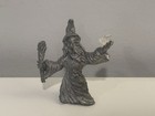 Gallo Wizard Figurine Pewter Silver Holding Crystal Orb Staff Fantasy