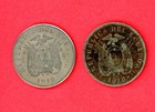 Ecuador  5  Centavos  1918 Lot  Of  2  Coins  Km   60 2  Fine 