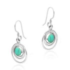 Cascading Orbits Green Turquoise Sterling Silver Dangle Earrings