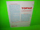 Seeburg Topaz 100-77d Original 1976 Jukebox Phonograph Music Promo Sales Flyer 
