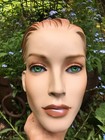 1980 s Vogue Green Eyed Lady Vintage Mannequin Head Shabby Retro Decor 9  Tall 