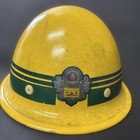 1973 Vintage Japanese National Railway Helmet Safety Hat With Brim