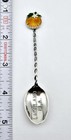 Vtg Lakeland Florida Orange Enamel Sterling Silver Travel Teaspoon Spoon - 11 7g
