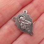 925 Sterling Silver Antique Art Deco Jesus Sacred Heart Rosary Chain Pendant