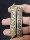 2 Vtg Metal Brass Mezuzah Israel Jewish Judaica Menorah Leaf Design- G2- Read
