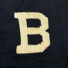 Vintage Recknit Bowdoin College Wool Sweater Medium Black Usa Intarsia 40s 50s