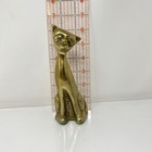 Vintage Brass Cat Figurine Mid Century Modern Sleek Siamese Style Sculpture