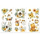 Rub On Transfer Decals For Furniture Crafts 6 x12   3pcs Flower And Bees