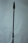 African Double-ended Spear Twisted Wrought Iron Carved Wood Shaft 68 5  Tribal