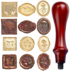 7pcs Vintage Wax Stamp Seal Kit wax Seal Stamp Head And Wooden Handle butterflie