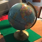 Vintage Cram   s Universal 9    Terrestrial World Globe Metal Stand
