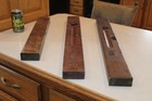 Vtg Lot 3 Antique Heavy Wood Wooden Brass Carpenter Level Primitive Stanley Tool