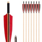 12pcs 32  Archery Wooden Arrow Od 8mm W  Turkey Feather For Recurve Bow Hunting