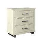 Modern Farmhouse Saw Cut Off White 3-drawer Nightstand With Anti-tipping Capabil