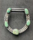 Vintage Native American Belt Buckle Turquoise Sterling Silver