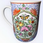 Famille Rose Overjoy Tea Cup Mug Hand Painted Hk Pink Flowers Butterflies 4 25   