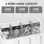 Trading Card Storage Box - Clear Large Storage Organizer Holds 3200 Cards Wit   