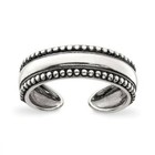 925 Sterling Silver 5mm Antiqued Beaded Adjustable Toe Ring - Artisan Toe Ring