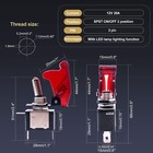 Red 12v Led Toggle Switch With Safety Cover - 2 Pack Heavy Duty