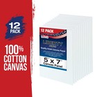 Blank Cotton Canvas Panels 5 x7  12 Pack Mounted Art Boards Paint Supplies Craft