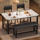 4-piece Dining Table Set With Upholstered Bench   2 Chairs  modern Kitchen Table