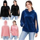 Women Sweatshirt Sleeve Access Zippers Hoodie Concealed Zipper Pullover Soft