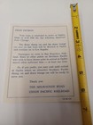Union Pacific Railroad  the Milwaukee Road  Dining Car Anouncement Blue Card