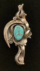 Vtg Navajo Sterling Silver   Turquoise Pendant Loren Begay  A Work Of Art 