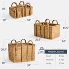3pc Shelf Baskets  Small  Large And Xl Chunky Woven Wicker Rattan Storage