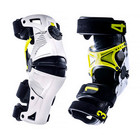 Mobius X8 Knee Braces Large White Acid Yellow Pair Dirt Bike Mx Atv - Open Box
