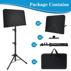 Adjustable Music Sheet Stand Tripod Portable Black 3355in With Bag