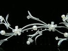 Bridal Rhinestone Crystal Pearl Flower Wedding Tiara Hair Comb 8055