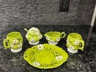Vintage 1967 Inarco Green Apples   Daisies Tea Set Mugs Creamer Sugar Plate