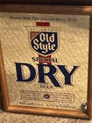 Vintage  Rare  Old Style Special Dry Beer  Advertising Mirror With Wooden Frame