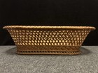 Vintage Large Rectangular Wicker Basket Art Deco