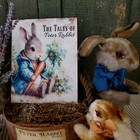 Primitive Antique Vintage Folk Style Easter Tales Of Peter Rabbit Bunny Sign