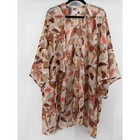 Aerie Women O s Floral Bird Print Open Front Kimono Cover Up Earthy Tones Nwot