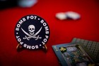 Poker Bomb Pot Button - Texas Hold  em Home Game Dealer Chip Skull Jolly Roger