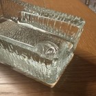 Vtg Libbey Heavy Glass Cigar Pipe Holder Clear Textured Ash Tray Mcm Man Cave