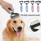 Professional Pet Grooming Tool 2 Sided Undercoat Dog Cat Shedding Comb Brush Pet