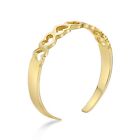10k Yellow Gold 3mm Heart Open Toe Ring Jewelry Gift For Women - Adjustable