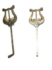 2 Vintage Curved Shank Trumpet Music Sheet Brass Clips