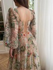 Long Sleeves Floral Embroidery Lace Prom Gown Opulent Luxurious Evening Dress
