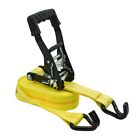 New Heavy-duty Ratchet Tie-down Strap With J Hook 27 Ft x2 In  Weather Resistant