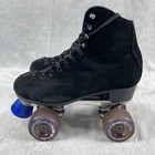 Sure-grip Boardwalk Roller Skates 7 Black Suede High Top Lace Up
